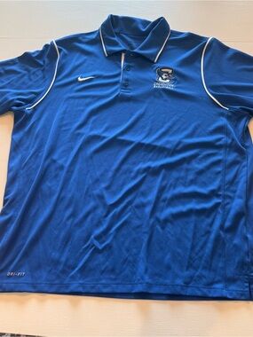 Nike Royal Blue Polo with White Trim with Creighton logo